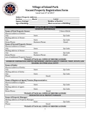 Fillable Online Vacant Registration Form Docx Fax Email Print Pdffiller