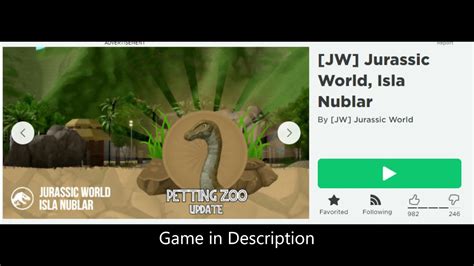 You Can Actually Play Jurassic World In Roblox Check Description