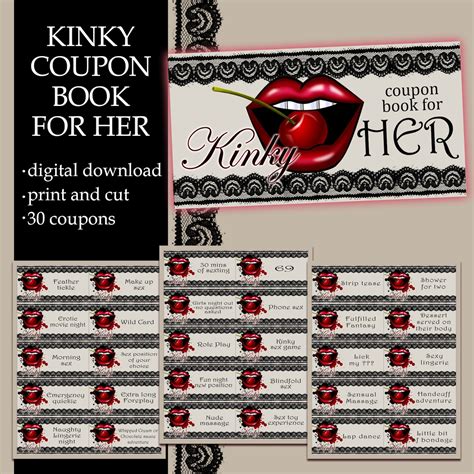 Kinky Coupon Book For Her Sex Kinky Coupons Printable Love Coupon Book Printable Coupon