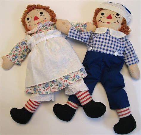 Vintage Raggedy Ann And Andy 1950s Rag Dolls