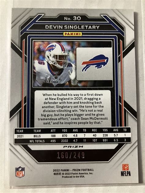 Panini Prizm Devin Singletary Orange Buffalo Bills Ebay