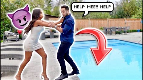 Making My Girlfriend Get Fully Dressed Then Throwing Her In The Pool Prank Gone Wrong Youtube