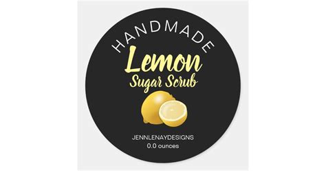 Handmade Lemon Sugar Scrub Round Labels Zazzle