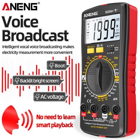 Aneng Sz Digital Professional Multimeter Voice Broadcast Ac Dc