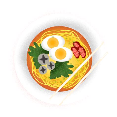 Gambar Mie Goreng Lukisan Tangan Dengan Bakso Bakso Mie Makanan Png