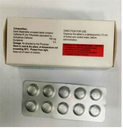 Cefixime Dispersible Tablet Box Prescription At Rs 91 Strip In Nagpur