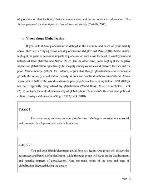 Solution Contemporary World Modules Studypool