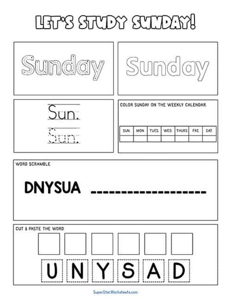 Days Of The Week Worksheets Superstar Worksheets Worksheets Library