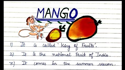 Mango Essay In English 10 Lines On Mango National Fruit Of India My