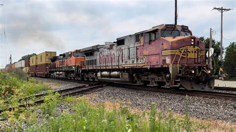 Bnsf Warbonnet Leads I At Walkerton Youtube