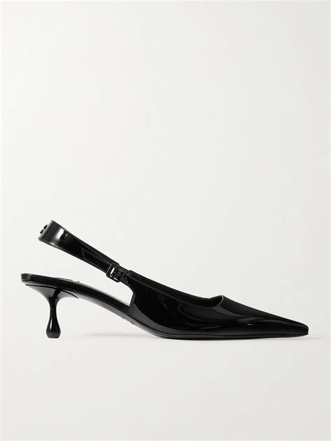 Jimmy Choo Amel Logo Embellished Patent Leather Slingback Pumps