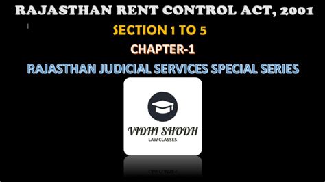 Rajasthan Rent Control Actpart 1 For Rjs And Other State Judicial