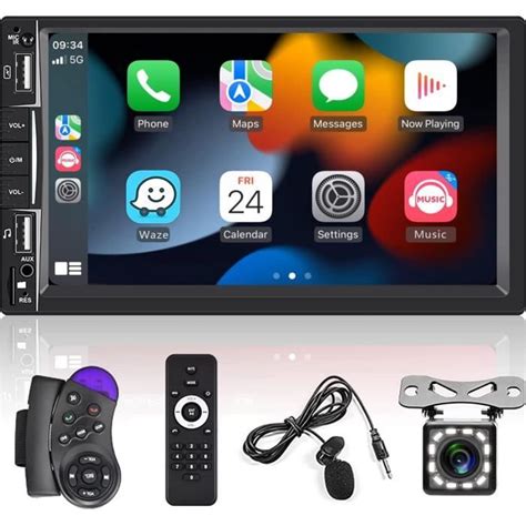 Hodozzy Carplay Android Auto 2 Din Autoradio Bluetooth Poste Radio Voiture 7 Pouces Avec Main