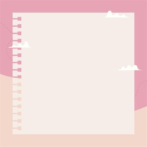 Lindo Kawaii Rosa Pastel Bloc De Notas Y Fondo De Las Redes Sociales