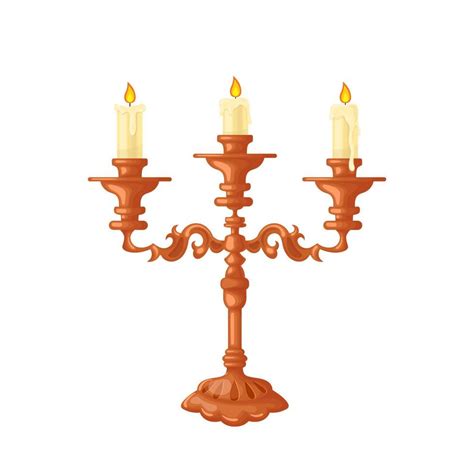 Candlestick Candelabrum Cartoon Vector Illustration Vector Art