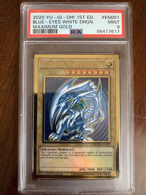 Blue Eyes White Dragon MAGO EN001 Maximum Gold Psa 9 Values MAVIN