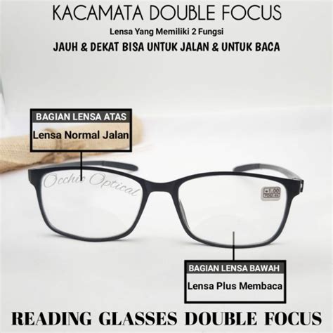 Jual Kacamata Baca Plus Double Focus Pria Wanita Frame Kacamata Jarak