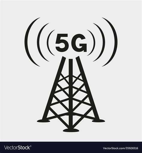 5g Antenna Tower Icon Royalty Free Vector Image