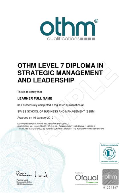 Postgraduate Level 7 Diploma In Strategic Management And Leadership