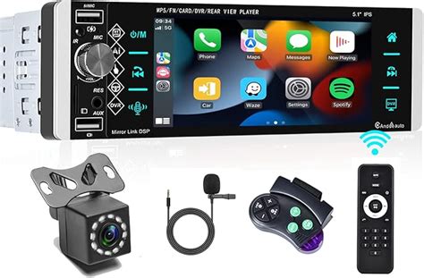 Podofo Radio Coche Bluetooth 1 DIN Carplay Radio Para Coche Con