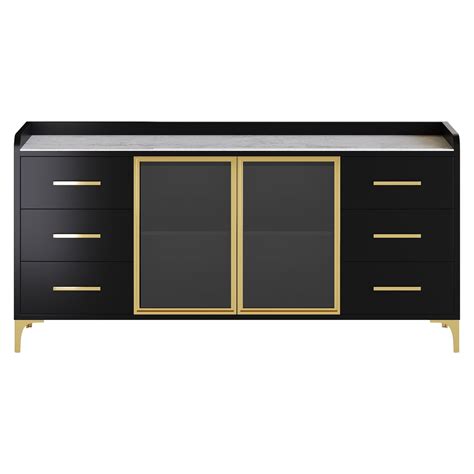 Modern Glass Door Wood Sideboard 2 3d model Buy Download 3dbrute