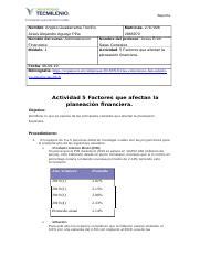 Actividad 5 Administracion Financiera Doc Reporte Nombre Angela