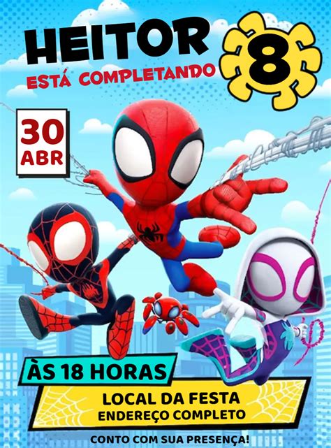 Invitaci N De Cumplea Os De Spiderman Spidey Un Incre Ble Editor En