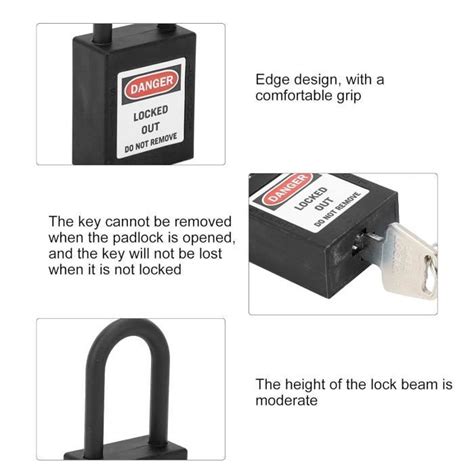 Lockout Tagout Lock Cadenas De Sécurité Avec 2 Clés Nylon Résistant À