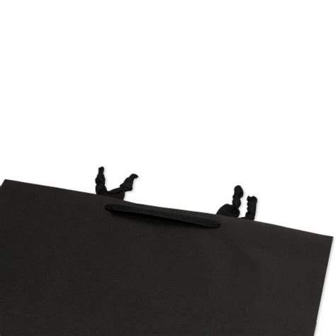 Prime Line Packaging Black Flipside Kraft Paper Bags With Fancy Twill Handles 50 Pack 16x6x12