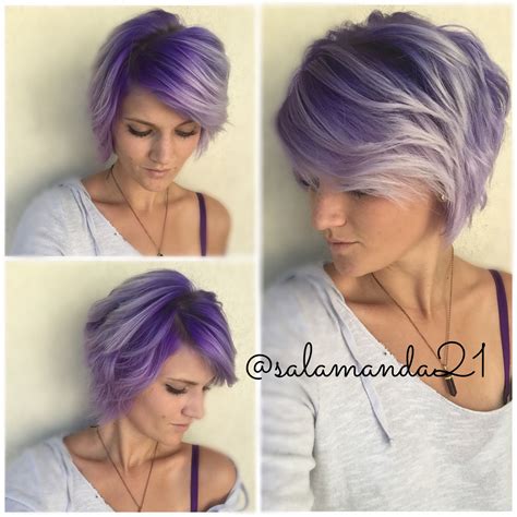 Purple ombré on short hair | Colored hair tips, Hair color pastel ...