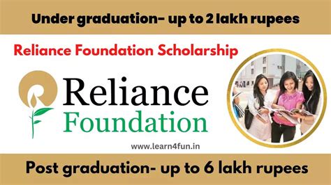 Reliance Foundation Scholarship 2024 Upto Rs 6 Lakh How To Apply