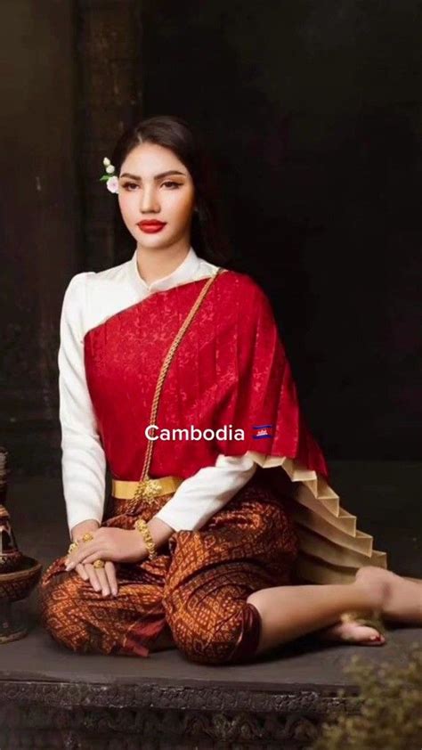 🇰🇭 Cambodia Traditional Costume Jongkben Sbai Khmer Cambodia 🇰🇭 Costumes Culture Cambodia