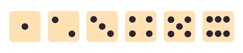 set   dice faces showing numbers      clean row