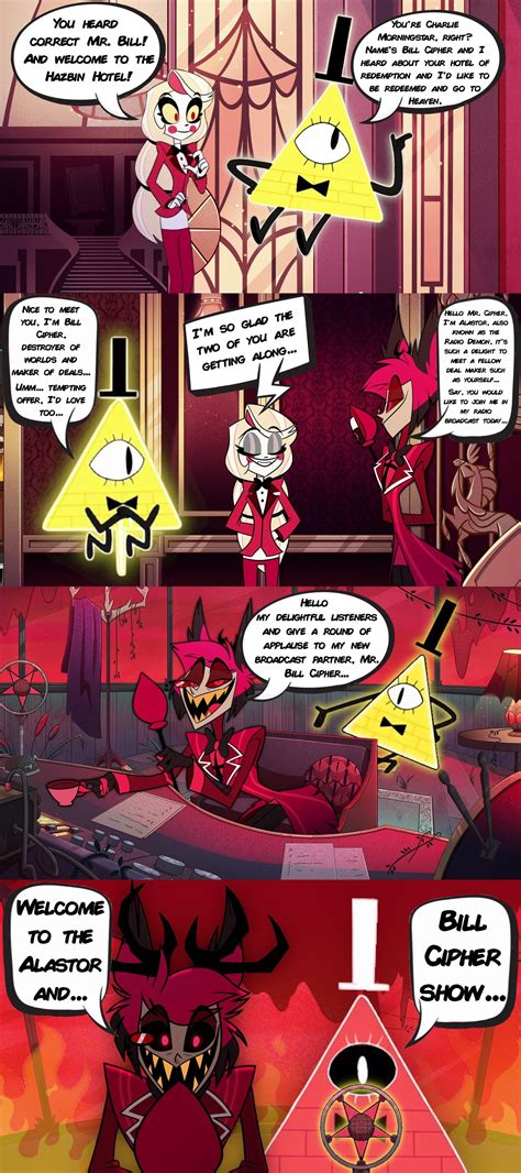 Hazbin Hotel And Gravity Falls Crossover Welcome To The Alastor And Bill Cipher Show By