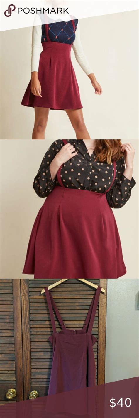 Modcloth Overall Winner Jumper In Wine Mod Cloth Dresses Retro Style