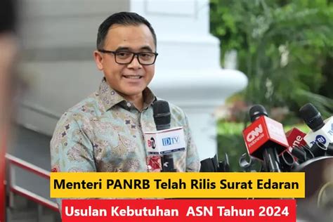 Menteri Panrb Anas Telah Rilis Surat Edaran Usulan Kebutuhan Pns Dan