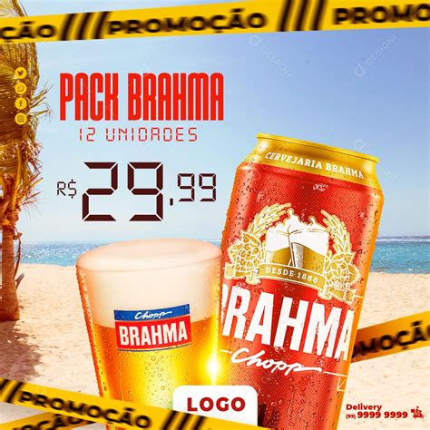 Pack Brahma Cerveja Promoção Social Media PSD Editável download Designi