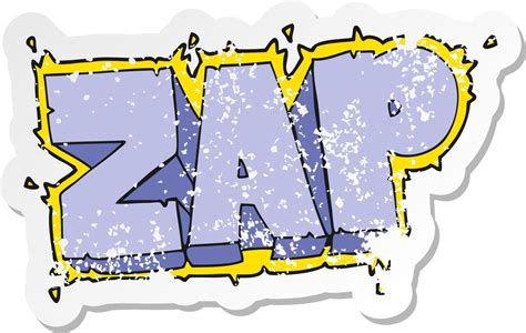 Retro Distressed Sticker Of A Cartoon Zap Symbol Vector Art At