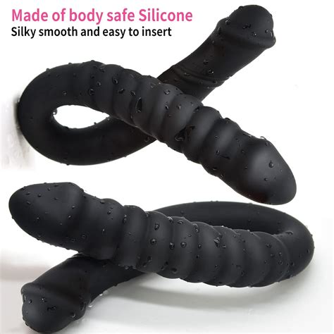 Consolador De Doble Extremo De Pulgadas Dong Acanalado Butt Plug Consolador Anal Con