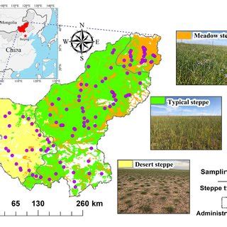 Map Of The Study Area And Spatial Distribution Of Grassland Types With