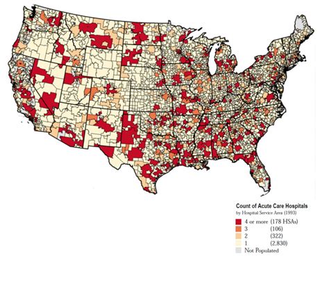 Map B Hospital Service Areas According To The Number Of Acute Care