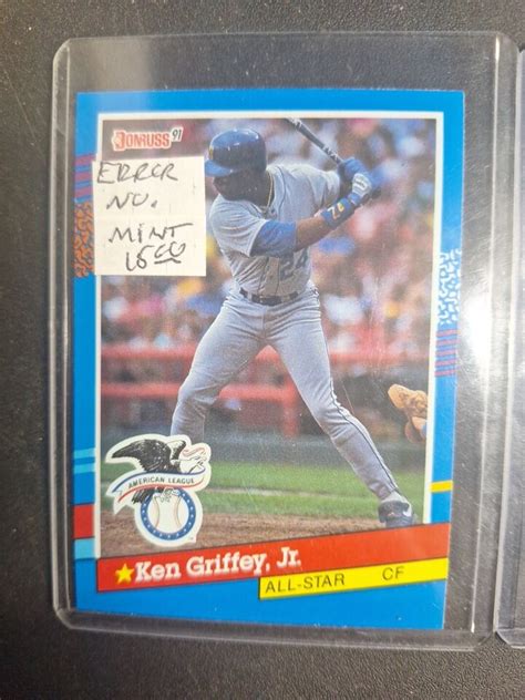 1991 Donruss Ken Griffey Jr Error Correct Baseball Card Lot Of 2 Mint