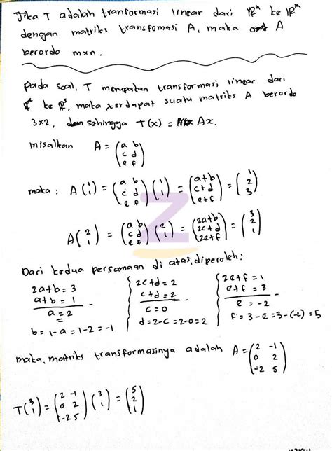 Contoh Soal Transformasi Linear