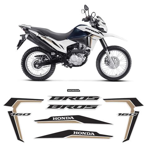 Kit Adesivos Honda Nxr Bros 160 2022 Moto Branca Completo Sportinox