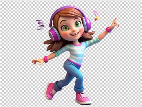 Premium Psd 3d Cartoon Girl Hip Hop Dancer