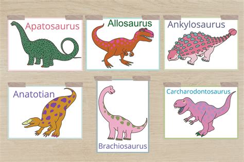 Dinosaur Flash Cards Printable Homeschool Preschool Etsy