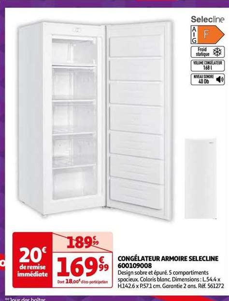 Promo Congélateur Armoire Selecline 600109008 chez Auchan iCatalogue fr