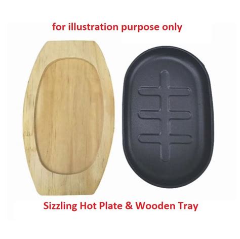 Sizzling Hot Plate Wooden Tray Furniture Home Living Kitchenware Tableware Other