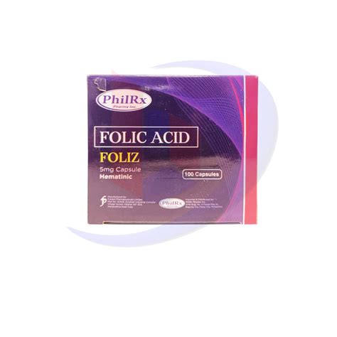 Folic Acid Foliz 5mg Capsule 100 S Bambang Pharmaceutical Depot Inc