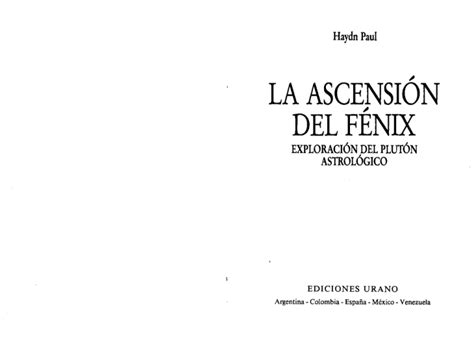 Haydn Paul Pluton La Ascensi N Del F Nix